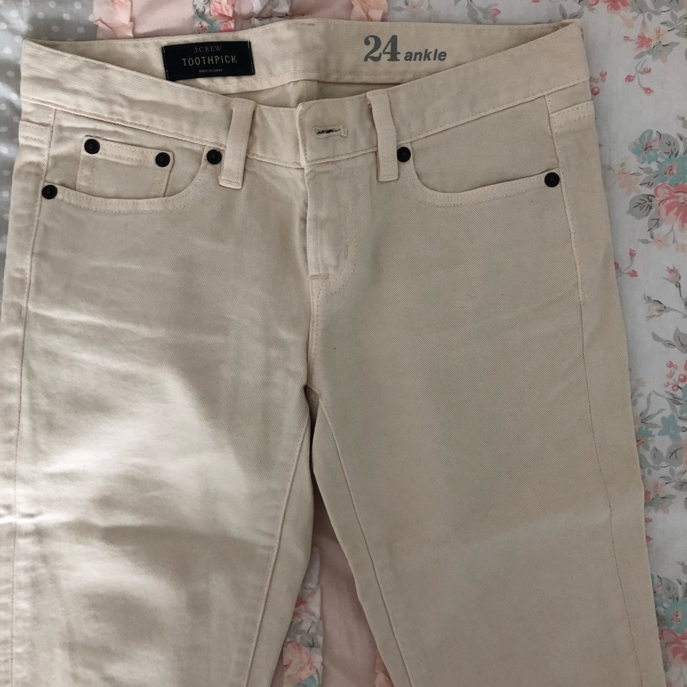 J. Crew Ecru Toothpick Jeans
